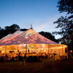 Event tent at night